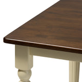 Baxton Studio Napoleon French Country Cottage Buttermilk and "Cherry" Brown Finishing Wood Dining Table
