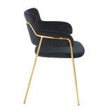 Napoli Contemporary Chair in Gold Metal and Black Velvet by LumiSource - Set of 2