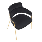 Napoli Contemporary Chair in Gold Metal and Black Velvet by LumiSource - Set of 2