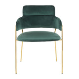 Napoli Contemporary Chair in Gold Metal and Emerald Green Velvet by LumiSource - Set of 2