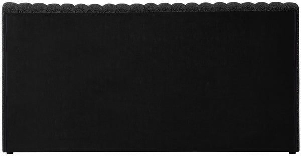 Nash Boucle Fabric / Engineered Wood / Foam Contemporary Black Boucle Fabric King Bed - 89" W x 91" D x 38" H