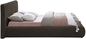 Nash Boucle Fabric / Engineered Wood / Foam Contemporary Brown Boucle Fabric Full Bed - 68" W x 86" D x 38" H