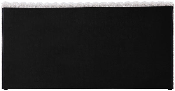 Nash Boucle Fabric / Engineered Wood / Foam Contemporary Cream Boucle Fabric King Bed - 89" W x 91" D x 38" H