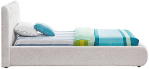 Nash Boucle Fabric / Engineered Wood / Foam Contemporary Cream Boucle Fabric Twin Bed - 53" W x 86" D x 38" H