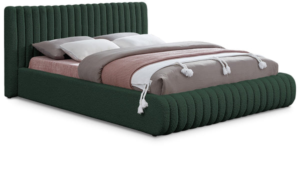 Nash Boucle Fabric / Engineered Wood / Foam Contemporary Green Boucle Fabric Full Bed - 68" W x 86" D x 38" H
