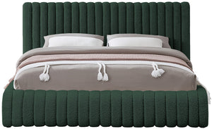 Nash Boucle Fabric / Engineered Wood / Foam Contemporary Green Boucle Fabric Full Bed - 68" W x 86" D x 38" H