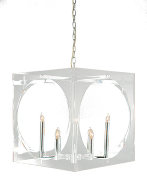 Bethel Chrome Chandelier in Metal & Acrylic