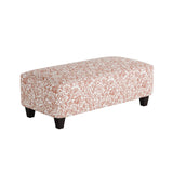 Fusion 100-C Transitional Cocktail Ottoman 100-C Clover Coral 49" Wide Cocktail Ottoman