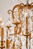 Bethel Brass Chandelier in Metal & Crystal