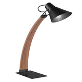 Noah Mid-Century Modern Table Lamp in Apple Wood and Black by LumiSource