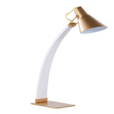 Noah Contemporary Table Lamp in White Wood and Gold Metal by LumiSource