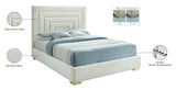 Nora Velvet / Engineered Wood / Metal / Foam Contemporary Cream Velvet Full Bed - 60" W x 76.4" D x 57" H