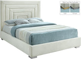 Nora Velvet / Engineered Wood / Metal / Foam Contemporary Cream Velvet Full Bed - 60" W x 76.4" D x 57" H