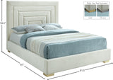 Nora Velvet / Engineered Wood / Metal / Foam Contemporary Cream Velvet King Bed - 82" W x 81.9" D x 57" H