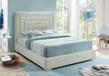 Nora Velvet / Engineered Wood / Metal / Foam Contemporary Cream Velvet King Bed - 82" W x 81.9" D x 57" H