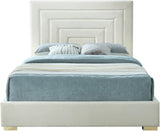 Nora Velvet / Engineered Wood / Metal / Foam Contemporary Cream Velvet King Bed - 82" W x 81.9" D x 57" H