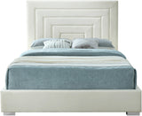 Nora Velvet / Engineered Wood / Metal / Foam Contemporary Cream Velvet King Bed - 82" W x 81.9" D x 57" H