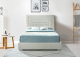 Nora Velvet / Engineered Wood / Metal / Foam Contemporary Cream Velvet King Bed - 82" W x 81.9" D x 57" H