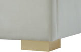 Nora Velvet / Engineered Wood / Metal / Foam Contemporary Cream Velvet Twin Bed - 44.5" W x 76.4" D x 57" H