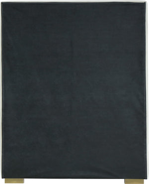 Nora Velvet / Engineered Wood / Metal / Foam Contemporary Cream Velvet Twin Bed - 44.5" W x 76.4" D x 57" H