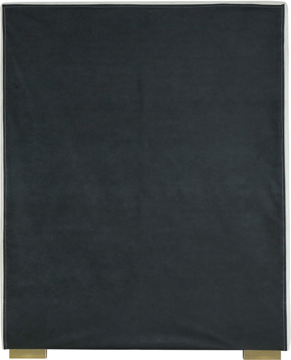 Nora Velvet / Engineered Wood / Metal / Foam Contemporary Cream Velvet Twin Bed - 44.5" W x 76.4" D x 57" H