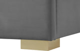 Nora Velvet / Engineered Wood / Metal / Foam Contemporary Grey Velvet Full Bed - 60" W x 76.4" D x 57" H