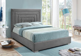 Nora Velvet / Engineered Wood / Metal / Foam Contemporary Grey Velvet Full Bed - 60" W x 76.4" D x 57" H