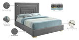 Nora Velvet / Engineered Wood / Metal / Foam Contemporary Grey Velvet King Bed - 82" W x 81.9" D x 57" H