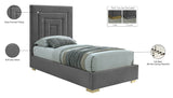 Nora Velvet / Engineered Wood / Metal / Foam Contemporary Grey Velvet Twin Bed - 44.5" W x 76.4" D x 57" H