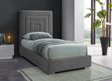 Nora Velvet / Engineered Wood / Metal / Foam Contemporary Grey Velvet Twin Bed - 44.5" W x 76.4" D x 57" H