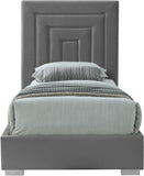 Nora Velvet / Engineered Wood / Metal / Foam Contemporary Grey Velvet Twin Bed - 44.5" W x 76.4" D x 57" H