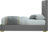 Nora Velvet / Engineered Wood / Metal / Foam Contemporary Grey Velvet Twin Bed - 44.5" W x 76.4" D x 57" H