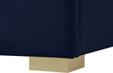 Nora Velvet / Engineered Wood / Metal / Foam Contemporary Navy Velvet Full Bed - 60" W x 76.4" D x 57" H