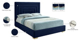 Nora Velvet / Engineered Wood / Metal / Foam Contemporary Navy Velvet King Bed - 82" W x 81.9" D x 57" H