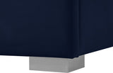 Nora Velvet / Engineered Wood / Metal / Foam Contemporary Navy Velvet Twin Bed - 44.5" W x 76.4" D x 57" H