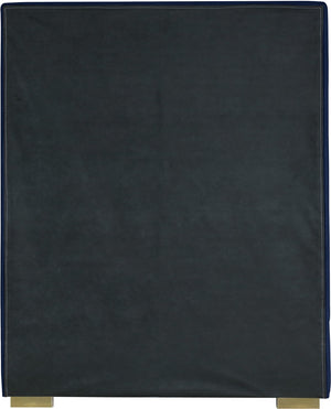 Nora Velvet / Engineered Wood / Metal / Foam Contemporary Navy Velvet Twin Bed - 44.5" W x 76.4" D x 57" H