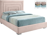 Nora Velvet / Engineered Wood / Metal / Foam Contemporary Pink Velvet Full Bed - 60" W x 76.4" D x 57" H