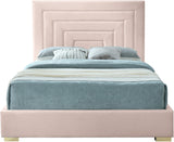 Nora Velvet / Engineered Wood / Metal / Foam Contemporary Pink Velvet Full Bed - 60" W x 76.4" D x 57" H