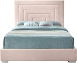 Nora Velvet / Engineered Wood / Metal / Foam Contemporary Pink Velvet Full Bed - 60" W x 76.4" D x 57" H