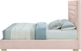 Nora Velvet / Engineered Wood / Metal / Foam Contemporary Pink Velvet Full Bed - 60" W x 76.4" D x 57" H