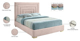 Nora Velvet / Engineered Wood / Metal / Foam Contemporary Pink Velvet King Bed - 82" W x 81.9" D x 57" H