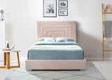 Nora Velvet / Engineered Wood / Metal / Foam Contemporary Pink Velvet King Bed - 82" W x 81.9" D x 57" H