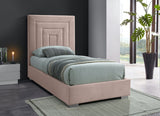 Nora Velvet / Engineered Wood / Metal / Foam Contemporary Pink Velvet Twin Bed - 44.5" W x 76.4" D x 57" H