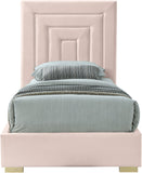 Nora Velvet / Engineered Wood / Metal / Foam Contemporary Pink Velvet Twin Bed - 44.5" W x 76.4" D x 57" H