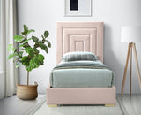 Nora Velvet / Engineered Wood / Metal / Foam Contemporary Pink Velvet Twin Bed - 44.5" W x 76.4" D x 57" H