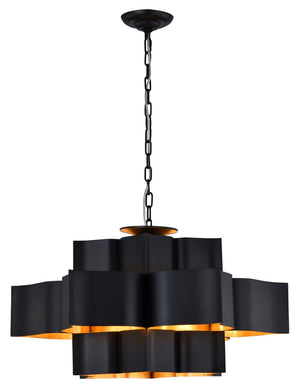 Bethel Matte Black Chandelier in Metal