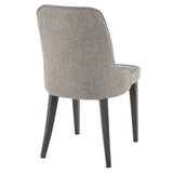 Nueva Contemporary Accent/Dining Chair in Black Metal and Grey Fabric by LumiSource - Set of 2