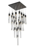 Bethel Matte Black Chandelier in Metal & Crystal