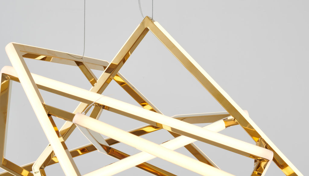 Bethel Gold LED Chandelier in Stainless Steel & Acrylic