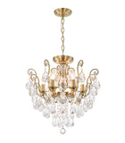 Bethel Antique Brass Chandelier in Iron & Crystal